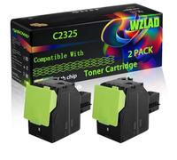 C2325 Compatible for Lexmark Toner Cartridge with Chip C2325 C2425 C2535 MC2325 MC2425 MC2535 Printers (2 Pack Black)