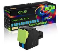 C2325 Compatible for Lexmark Toner Cartridge with Chip C2325 C2425 C2535 MC2325 MC2425 MC2535 Printers (1 Pack Cyan)