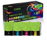 C2325 Compatible for Lexmark Toner Cartridge with Chip C2325 C2425 C2535 MC2325 MC2425 MC2535 Printers (4-Pack BK/C/M/Y)
