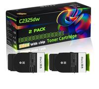 C2325dw Compatible for Lexmark Toner Cartridge with Chip C2325dw C2425dw C2535dw MC2425adw MC2535adwe Printers (2 Pack Black)