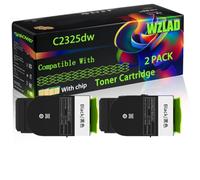 C2325dw Compatible for Lexmark Toner Cartridge with Chip C2325dw C2425dw C2535dw MC2425adw MC2535adwe Printers (2 Pack Black)