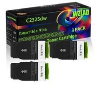C2325dw Compatible for Lexmark Toner Cartridge with Chip C2325dw C2425dw C2535dw MC2425adw MC2535adwe Printers (3 Pack Black)