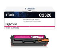 C2326 Toner Cartridge, Compatible Replacement For Lexmark C2326 24B7495 24B7496 24B7497 24B7498 Toner For C2326 XC2326 Printers, No Chip, 5500-6000 Pages,Magenta-1 Pack