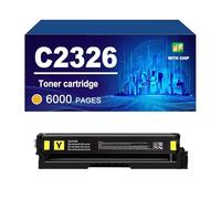C2326 Toner Cartridge With Chip Compatible For Lexmark 24B7502 24B7499 24B7500 24B7501 Works With C2326 XC2326 Printer, High Yield 6000 Pages,Yellow-1 Pack