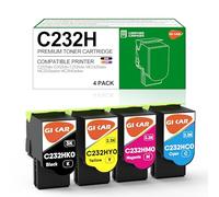 C232H Toner Cartridges Compatible with Lexmark C2325 C2325dw MC2325adw C2425 C2425dw MC2425adw C2535 C2535dw MC2535adwe MC2640adwe for Lexmark C232HK0 C232HC0 C232HM0 C232HY0, 4 Pack
