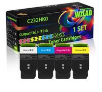 C232HK0 C232HC0 C232HM0 C232HY0 Compatible for Lexmark Toner Cartridges with Chip C2325dw C2425dw Printers (4-Pack BK/C/M/Y)