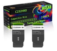 C232HK0 C232HC0 C232HM0 C232HY0 Compatible for Lexmark Toner Cartridges with Chip C2425 C2425dw MC2425adw C2640 Printers (2 Pack Black)