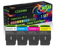 C232HK0 C232HC0 C232HM0 C232HY0 Compatible for Lexmark Toner Cartridges with Chip C2425 C2425dw MC2425adw C2640 Printers (4-Pack BK/C/M/Y)