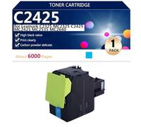 C2425 Toner Cartridges Compatible for Lexmark C2325 MC2325 C2425 MC2425 MC2535 MC2640 Printers, Clear Printing, High Yield 6000 Pages,Cyan