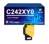 C242XK0 C242XC0 C242XM0 C242XY0 Toner Cartridge Replacement, 6000/3500 Page | Compatible Toner Cartridge For Lexmark C2325 MC2325 C2425 MC2425 MC2535 MC2640 Printers,Yellow-1 Pack