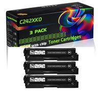 C242XK0 C242XM0 C242XY0 C242XC0 Compatible for Lexmark Toner Cartridges with Chip C2425dw C2535dw MC2425adw MC2535adwe Printers (3 Pack Black)