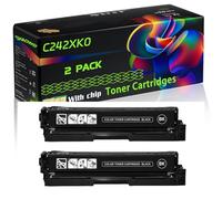 C242XK0 C242XM0 C242XY0 C242XC0 Compatible for Lexmark Toner Cartridges with Chip C2425dw C2535dw MC2425adw MC2535adwe Printers (2 Pack Black)