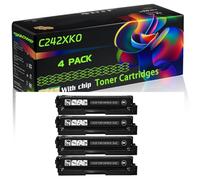 C242XK0 C242XM0 C242XY0 C242XC0 Compatible for Lexmark Toner Cartridges with Chip C2425dw C2535dw MC2425adw MC2535adwe Printers (4 Pack Black)