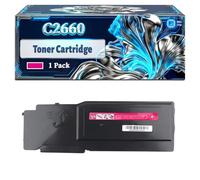 C2660 Toner Cartridge Compatible for Dell C2660dn C2665dnf Color Printer, With Chip Large Capacity 7000 Page (1 Pack Magenta)