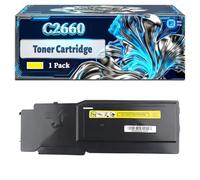 C2660 Toner Cartridge Compatible for Dell C2660dn C2665dnf Color Printer, With Chip Large Capacity 7000 Page (1 Pack Yellow)