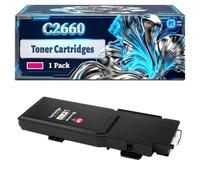 C2660 Toner Cartridges Compatible for Dell C2660dn C2665dn C2665dnf Printers, With Chip Large Capacity 8000 Pages (1 Pack Magenta)