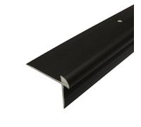 C29 42 X 28mm Anodised Aluminium Lvt Stair Nosing Edge Profile For 5mm Flooring - Black, 0.9M