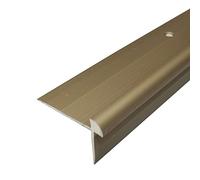 C29 42 x 28mm Anodised Aluminium LVT Stair Nosing Edge Profile for 5mm Flooring - Champagne, 2.7m