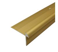 C29 42 x 28mm Anodised Aluminium LVT Stair Nosing Edge Profile for 5mm Flooring - Gold, 2.7m