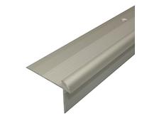 C29 42 x 28mm Anodised Aluminium LVT Stair Nosing Edge Profile for 5mm Flooring - Silver, 2.7m