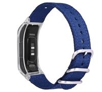 C2D JOY Braided Nylon Strap Compatible with vivosmart 5 Activity Tracker Replacement Watchband with Transparent Case-Midnight Blue