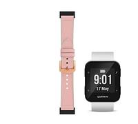 C2D JOY Compatible with Garmin forerunner 35 Strap Leather and Silicone Replacement band - Pink