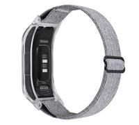 C2D JOY Elastic Nylon Strap Compatible with vivosmart 5 Activity Tracker Replacement Watchband with Transparent Case Grey