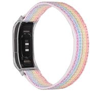 C2D JOY Nylon Strap with Quick Release Compatible with Garmin vivosmart 5 Bands Sporty Mesh Fabric Velcro Wristband, Transparent Case-M(5.1-8.3inch), Nylon, Agate