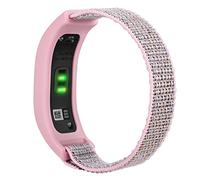 C2D JOY Sport Mesh Nylon Straps Compatible with Garmin Vivosmart 4 tracker Replacement Bands with Case-Pink