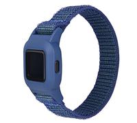 C2D JOY Sport Mesh Strap Compatible with Garmin vivofit jr 3 Replacement Hook&Loop Watchband with Case-Midnight Blue