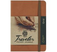 C2F, Inc. Pentalic Grid Traveler Pocket Journal, 6 by 4-Inch, Brown