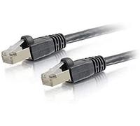 C2G 0.5M Black CAT6A Ethernet Gigabit Lan Network Cable (RJ45) Nickel plated and Copper Braided Patch UTP Cable