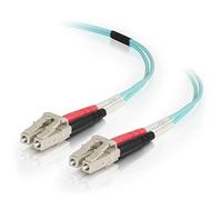 C2G 01119 OM3 Fiber Optic Cable - LC-LC 10Gb 50/125 Duplex Multimode PVC Fiber Cable, Aqua (65.6 Feet, 20 Meters)