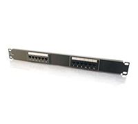 C2G 03850 12-Port Cat5e 110-Type Patch Panel, Black