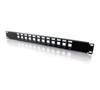 C2G 12-Port Patch Panel - Blank 1U Keystone Panel For Ethernet Cables - Works With Almost Any Snap-In Jack Including Cat6-03857, Black