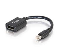 C2G 15CM Mini DisplayPort Male to DisplayPort Female Adapter Black, 4K Mini DisplayPort/Thunderbolt Connection Compatible with Apple MacBook, Mac Mini, Mac Pro, Microsoft Surface Pro, Dell XPS 13,14,15 and 17, HP Envy, Latitude, Intel NUC, ASUS, Google Chromebook, Alienware, Lenovo ThinkPad and More