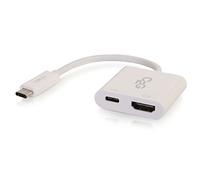 C2G 29532 USB-C to 4K UHD HDMI Audio/Video Adapter Converter with Power Delivery, White