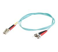 C2G 2m LC-ST 10Gb 50/125 OM3 Duplex Multimode PVC Fibre Optic Cable (LSZH) - Aqua