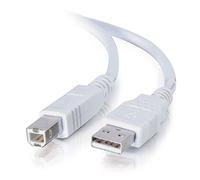 C2G 3M USB Printer Cable, USB 2.0 A to B Lead. Compatible with printers and scanners from HP, Epson, Brother, Samsung, Cannon and all other USB A/B devices, White