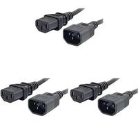 C2G 5 Metre 16 AWG Computer Extension Cord (IEC320C13 to IEC320C14) 15 Foot Kettle Lead/Power Cable, Black (Pack of 3)