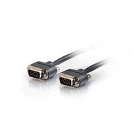C2G 50 ft Plenum Rated HD15 SXGA M/M Monitor/Projector Cable with Rounded Low Profile Connectors VGA (D-Sub); VGA (D-Sub), VGA Cable Male/Male, Nickel, Black