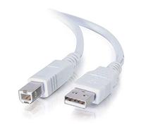 C2G 5M USB Printer Cable, USB 2.0 A to B Lead. Compatible with printers and scanners from HP, Epson, Brother, Samsung, Cannon and all other USB A/B devices, White