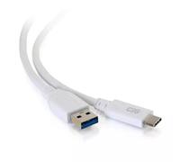 C2G 6ft (1.8m) USB-C to USB-A 3.2 Gen 1 (5Gbps) Cable M/M - White