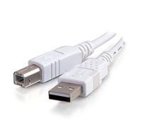 C2G 81562 3M USB Printer Cable, USB 2.0 A to B Lead. Compatible with printers and scanners from HP, Epson, Brother, Samsung, Cannon and all other USB A/B devices, White