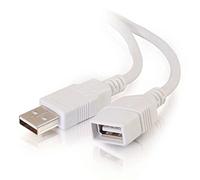 C2G 81572 3M USB 2.0 A Male to USB 2.0 A Female White USB Extension Cable