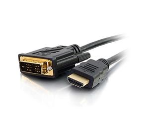 C2G 82028 0.5M HDMI to DVI-D High Speed Digital Video Cable,Full 1080p HD Suitable for PS4, Raspberry Pi, Roku, Xbox One, Blue Ray,DVD,Dell Docking Stations and More,Black