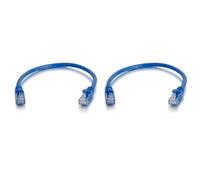 C2G 83385 0.5m Cat6 Booted Unshielded (UTP) Network Patch Cable - Blue (Pack of 2)