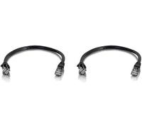 C2G 83404 0.3m Cat6 Booted Unshielded Network Patch Cable - Black (Pack of 2)