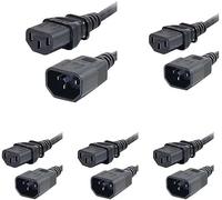 C2G 88504 3 Metre 16 AWG Computer Extension Cord (IEC320C13 to IEC320C14) 9 Foot Kettle Lead/Power Cable, black (Pack of 5)