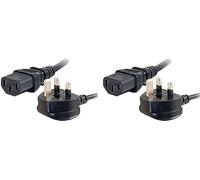 C2G 88512 1 Metre UK Power Cable IECC13 to BS1363 3 Foot Kettle Lead Power Cord, Black (Pack of 2)